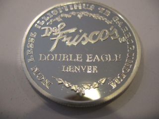 1 - OZ.  999 PURE SILVER RARE 1994 DOUBLE EAGLE FAMOUS DENVER DEL FRISCO ' S,  GOLD 3
