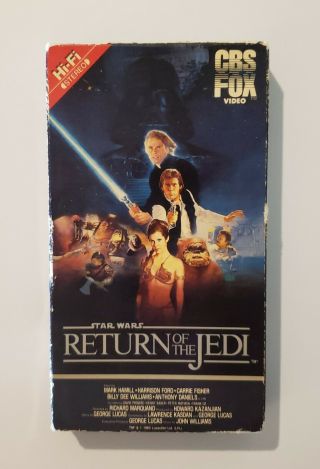 Star Wars Return Of The Jedi Vhs 1986 Cbs Fox Red Label Vintage Cult Sci - Fi Htf