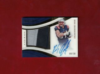 2019 Panini Immaculate Rob Gronkowski Autograph Auto Patch Jersey Sp Card /10
