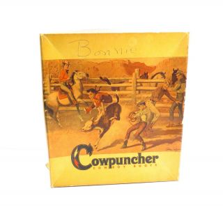 Cowpuncher Cowboy Boots Box Vintage 1950s John Clymer Artist Display Box