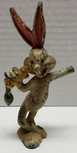 Early Antique Vintage Bugs Bunny Cast Lead 5 " Tall Missing Left Hand