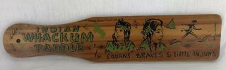 Vintage Indian Whackum Paddle Novelty Itasco State Park Minnesota Souvenir Decor