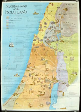 Israel Jerusalem / Pilgrims Map Of The Holy Land Amir 