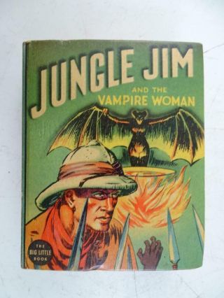 Antique Big Little Book Whitman Racine Wi Jungle Jim Vampire Woman 1937 Vintage