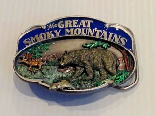 The Great Smoky Mountains Belt Buckle.  Vintage 1985