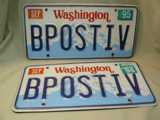 Matched Washington State Personalized Vanity License Plates Bpostiv