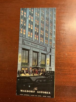 The Waldorf Astoria Park Avenue York City Nyc 1940s? 1950s? Brochure