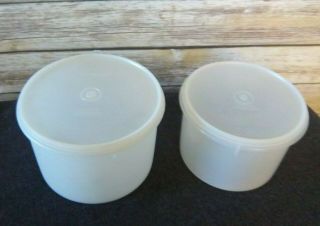 Vintage Tupperware Nesting Classic Round Canisters 267 266 With Sheer Lids