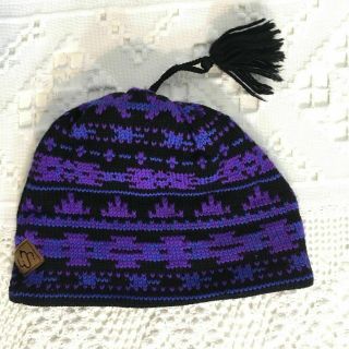 Hat Vintage Merkley Headgear Purple Colorful Wool Ski Skate Snowboard 100 Wool