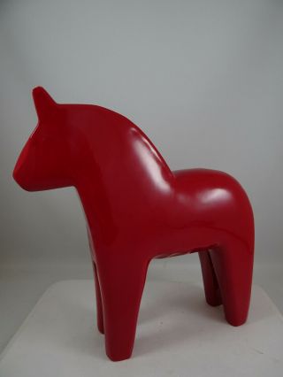 Vintage Ikea Large Wood Red Dala Horse Figurine Sweden