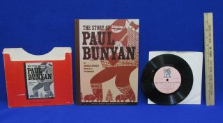 The Story Of Paul Bunyan Talking Storybook Record Postcard Attic Lumberjack Ad 2
