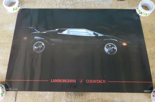 Lamborghini Countach 1986 Vintage Wall Poster Grant Edwards Photography