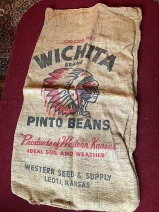 Wichita Brand Pinto Beans Burlap Bag - Western Seed & Supply