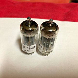 Vintage Pair Tung Sol 5751 Vacuum Tubes Very Strong Long Plates 3