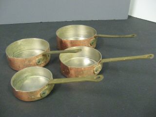 Set Of Vintage Copper & Brass Measuring Pans Copper Nesting Cup Measures