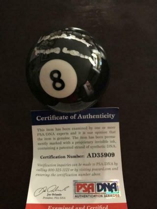WILLIE MOSCONI Signed 8 Ball with Case PSA AD35909 2