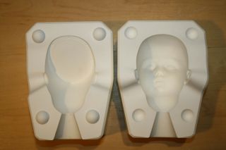 Vintage Doll Head Porcelain Ceramic Slip Mold B 524 A Byron Molds