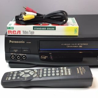 Panasonic Vcr Pv - 9451 Vhs Player Recorder Tower Remote Rca T - 120 Video Tape