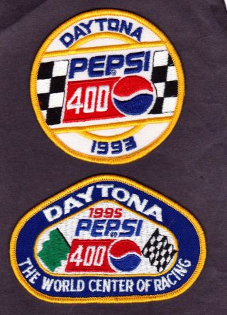 2 Diff.  Daytona Pepsi 400 Nascar Patches 1993 & 1995 The World Center Of Racing
