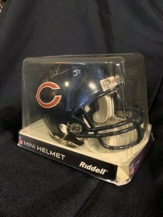 Brian Urlacher Autographed Mini Helmet - Chicago Bears Signed 54