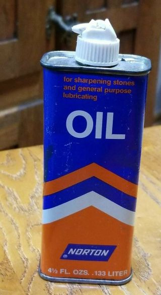 (10/2) Vintage Handy Oiler Household Oil Tin Can Norton Worcester Mass.