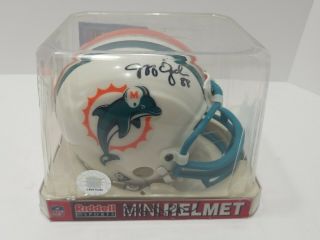 Mini Football Helmet Autographed Signed/jeff Ogden 88/nfl/miami Dolphins/riddel