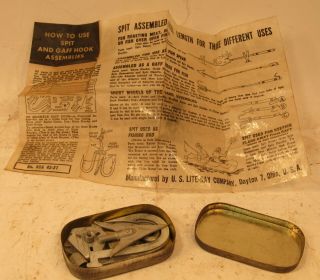 Vintage U.  S.  Lite - Ray Fishing Spit & Gaff Hook Parts