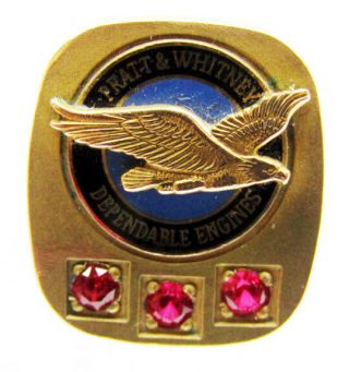 Pratt & Whitney 15 Year Service Pin - (gold Filled)