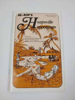 Vintage 1977 Be_bops Huntsville Happenings Tourist Travel Brochure
