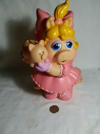 Vintage 1989 Miss Piggy The Muppets Piggy BANK Illco With Stopper 2