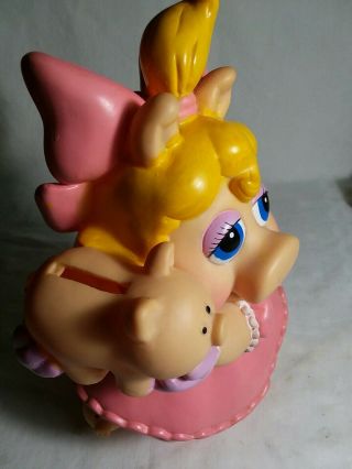 Vintage 1989 Miss Piggy The Muppets Piggy BANK Illco With Stopper 3