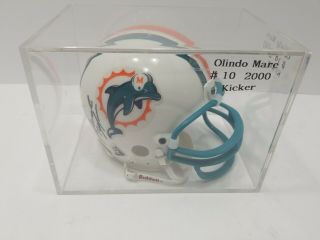 Mini Football Helmet Autographed Signed/olindo Mare 10 Kicker/2000/nfl/dolphins