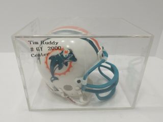 Mini Football Helmet Autographed Signed/tim Ruddy 61 Center/2000/nfl/dolphins