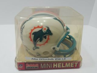 Mini Football Helmet Autographed Signed/john Offerdalh 56 Lb/nfl/miami Dolphins