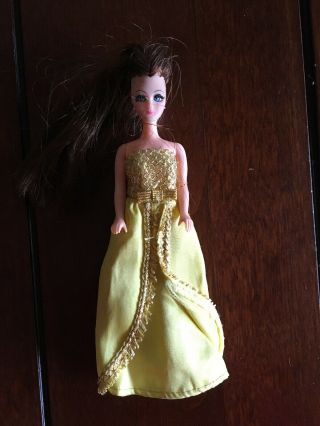 Vintage Topper Dancing Dawn Color Yellow Dress 6 "