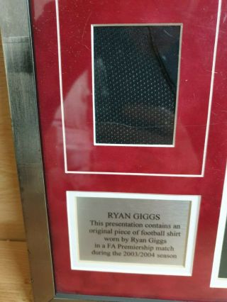 RYAN GIGGS Match Worn Shirt Card 125/350 MANCHESTER UNITED 2003 - 2004 Premiership 2