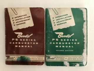2 Vintage Bendix Ps Series Carburetor Manuals 1956 & 1959 Bendix Aviation Corp