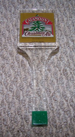 Vintage 1995 Catamount Christmas Ale Lucite Tap Handle 9 1/2 Inches Tall
