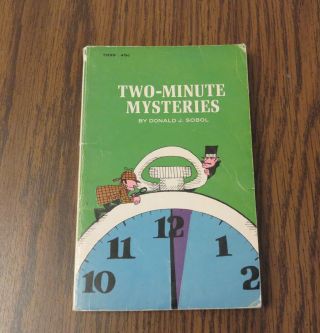 Vintage Paperback Book Two - Minute Mysteries By Donald J Sobol 1967