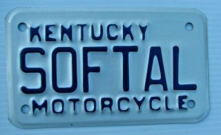 Cool Harley Davidson Vanity Motorcycle Cycle License Plate " Softal " Soft Tail