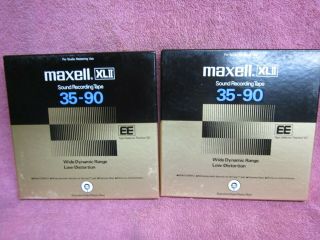 2 Reels Maxell Xlii Ee 35 - 90 1800 Ft 7 " Recording Tape To Open Reel Akai Gx - 77