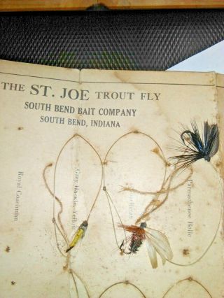 Old Lure Extra We Have The St.  Joe Trout Fly South Bend Bait Fly Card 8 Flies.