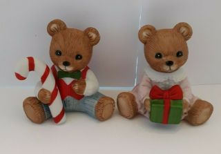 Vintage Homco Christmas Bear Set 5211