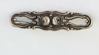 Vintage 800 Silver Arts & Crafts Stylized Rose Flower Pin Brooch C Clasp
