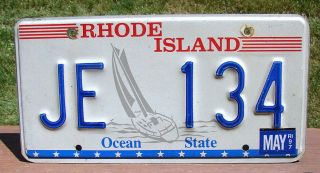 1997 Rhode Island Ocean State License Plate Sailboat Sailing Je - 134