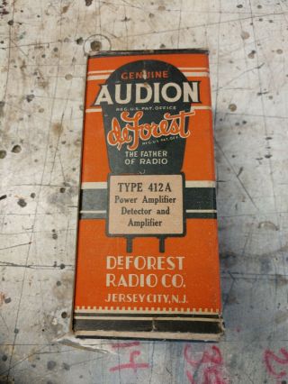 1 Deforest Audion Type 412 A Radio Amp Vacuum Tube Old Stock