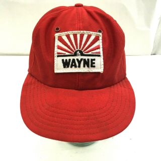 Vintage Farmer Cap Wayne Dairy Feed Snap Back Hat W Patch Red