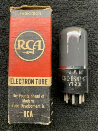 1 Nos Rca 6sn7gt Vt - 231 Smoked Grey Glass Audio Tube Usa 1944