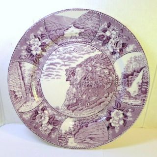 Vintage Adams Franconia Notch Souvenir Plate With Old Man Of The Mountain Nh 9 "