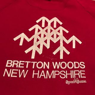 Rare Vintage 1980s Breton Woods Hampshire Ski Resort Sweatshirt Size Xl Usa